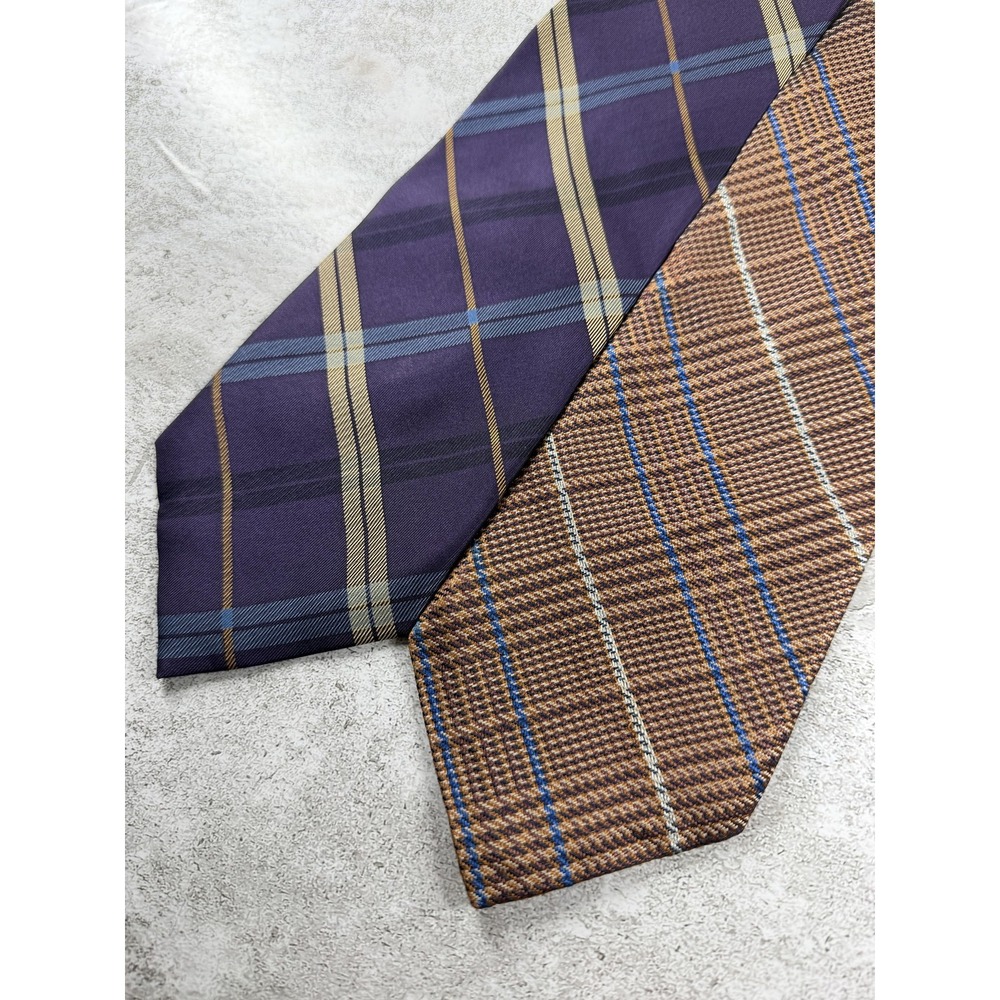 Nautica Tie Set Mens One Size Multicolor 100% Silk Pointed Plaids & Checks